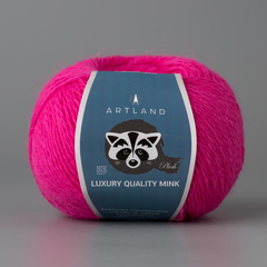Пряжа "Норка" длинноворсовая Luxury, пух норки-70 % нейлон-30 %, ярко-розовый