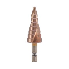 Сверло ступенчатое 4-20мм (Спиральное) HSSE-Co5 9ступ. L75мм хв. 6-гр 1/4