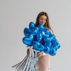 Синее сердце букет из ШДМ