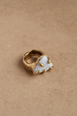 Кольцо Патриций 2.0 с голубым агатом