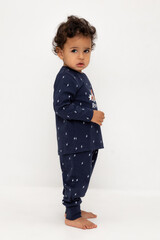 пижама  для мальчика  К 1637/морской синий,маленькие молнии