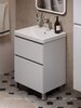 Aquanet 345379 Тумба с раковиной Вега 100 (Flat) напольная 2 ящ. цв. белый глянец (345379)
