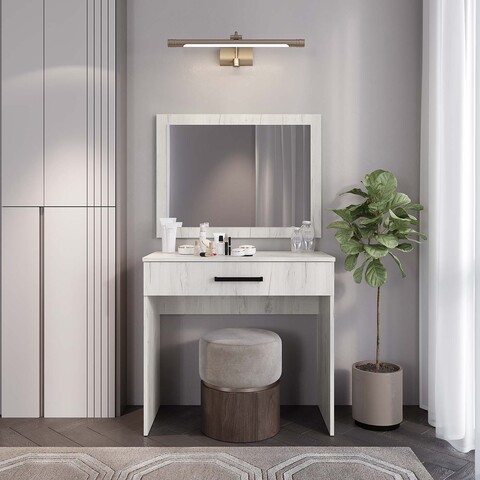 столик туалетный ФИЕСТА (дуб крафт белый) + зеркало