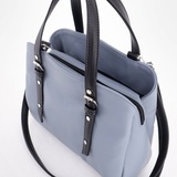 Сумка Саломея 166 гладкий серо-голубой + черный