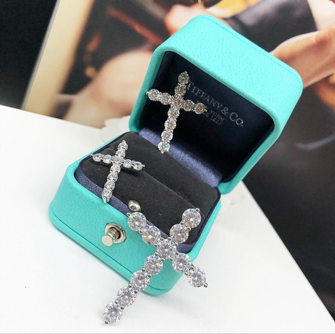 Крестик Tiffany Diamonds серебро