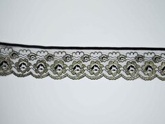 Кружево черное золото/серебро (широкое)