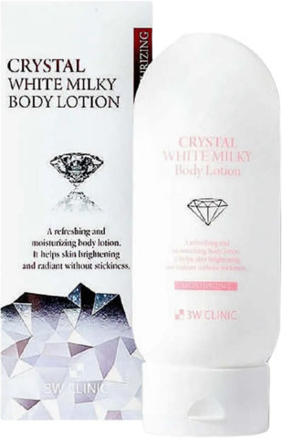 3W CLINIC Crystal Лосьон для тела осветляющий с молочным протеином Crystal White Milky Body Lotion