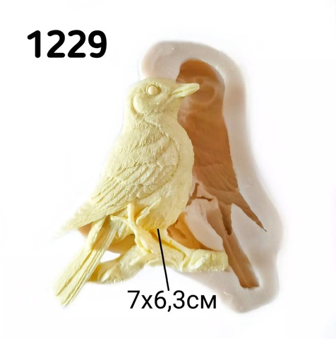 Молд Птица на ветке, Арт.PO-1229, силикон