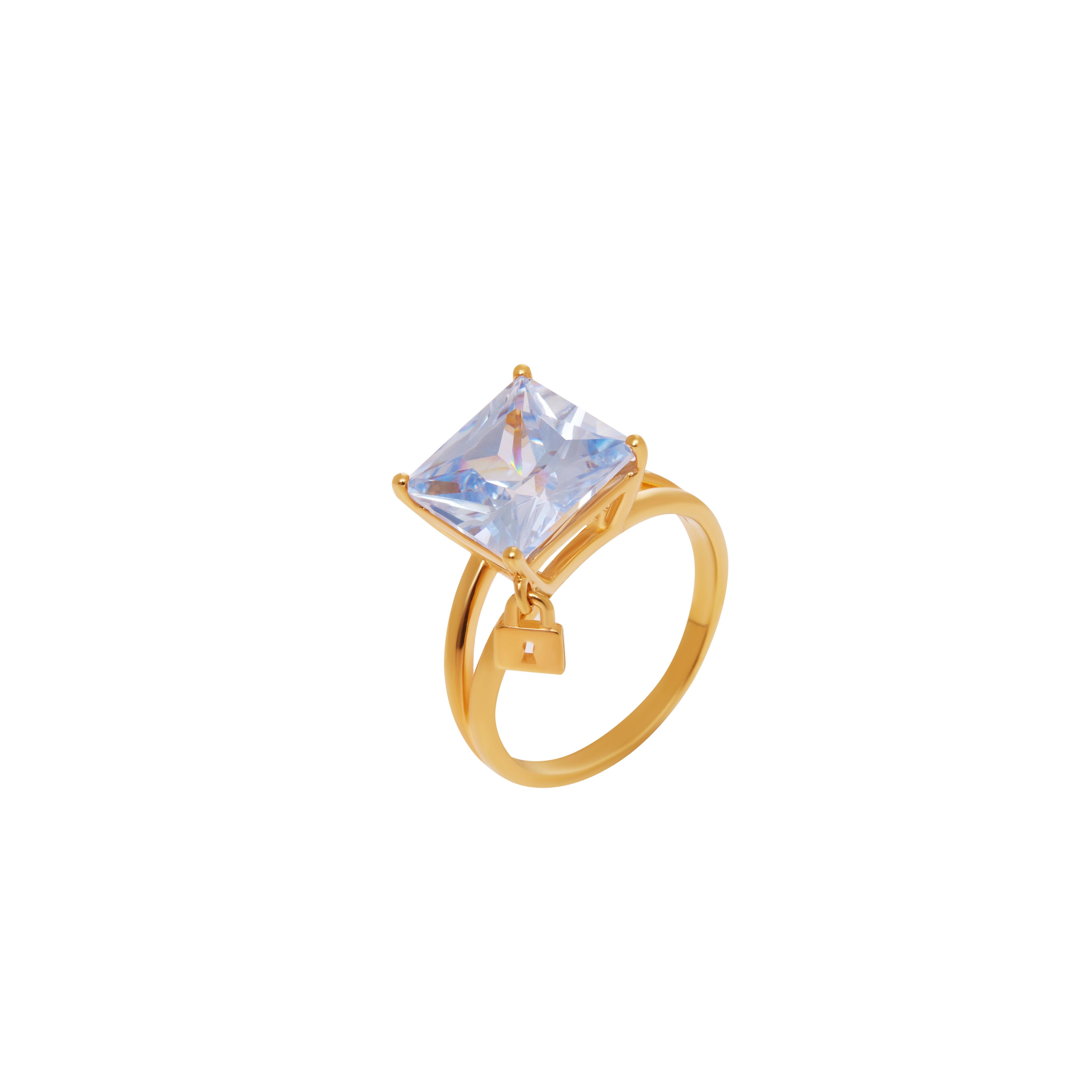 VIVA LA VIKA Кольцо Crystal Square Lock Ring - Grey viva la vika кольцо square macaroon ring – crystal