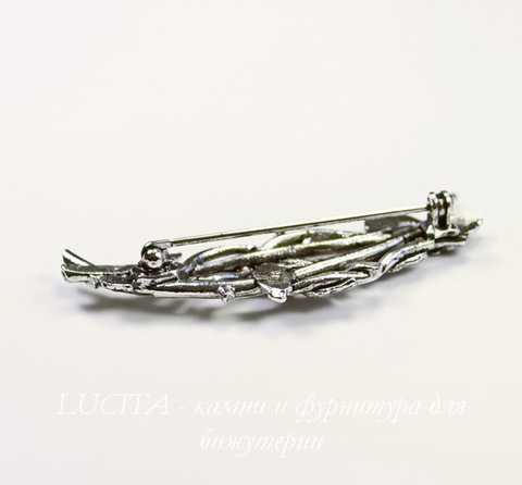Основа для броши Quest Beads "Веточки" (цвет-античное серебро) 53х19 мм