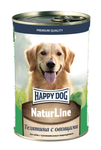 Happy Dog Natur Line консервы для собак (телятина с овощами) 410гр