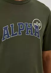 Футболка Alpha Industries Alpha Logo Tee Olive (Зеленая)