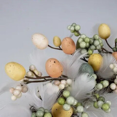 Яйцо разноцветное из пенопласта, Коричнево-желто-белые , пятнистые, пасхальный декор, размер 3*4 см, набор 12 шт.