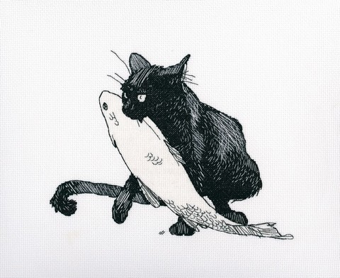 Коллекция:	Животные¶Название по-английски:	Among black cats¶Название по-русски:	Среди черных котов¶Р