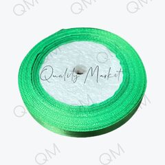 Лента атласная 1 см 25 ярдов (зеленый) №075