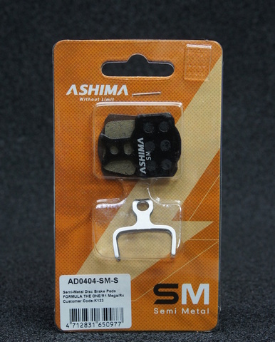 Колодки Ashima AD-0404-sm для тормозов Formula полуметал