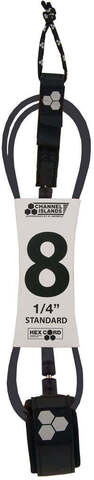 Лиш Channel Islands Standard Hex Cord 8' Black