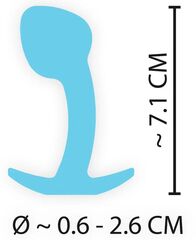 Голубая анальная втулка Mini Butt Plug - 7,1 см. - 