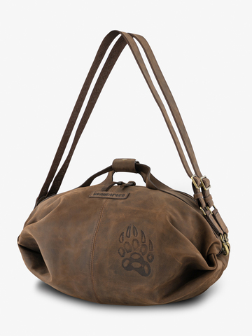 Дорожно-спортивная сумка коричневого цвета (кожа Крейзи)