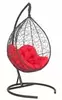 Подвесное кресло-кокон SEVILLA RELAX коричневое, красная подушка (Laura Outdoor)
