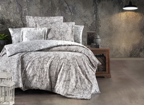 Комплект постельного белья Тенсель жаккард DO&CO EXCLUSIVE 250TC LISHA 2 спальный (Евро) цвет бежевый