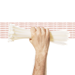 Стяжка - хомут кабельная нейлоновая КСС 8х300 белые — 100 шт/уп