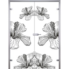 Купить Двустворчатая стеклянная дверь Gerda White триплекс фотопечать