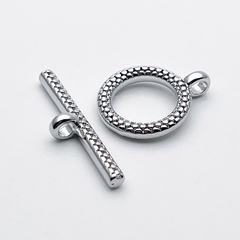 Замок-тоггл, цвет серебро (родий), размер 16*12,5 мм, палочка 22*5 мм, цена за 1 шт