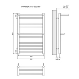 Полотенцесушитель водяной Lemark Pramen LM33810 П10 500x800