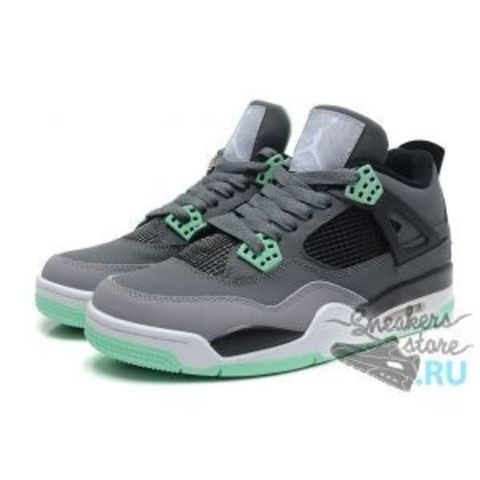 Air Jordan 4 (Dark Grey/Green Glow/Cement Grey/Black)