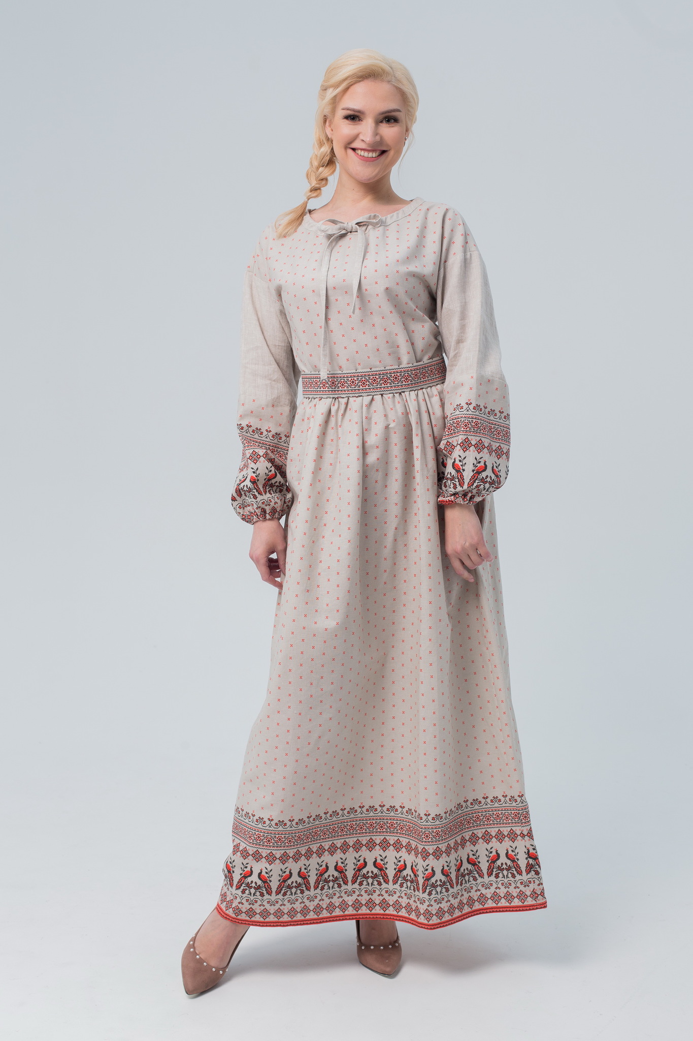 Платье льняное славянское Пава - интернет-магазин Иванка