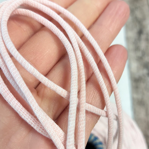 Хлопковый шнурок с наполнителем E.MIROGLIO / ROPE 220 розовый меланж