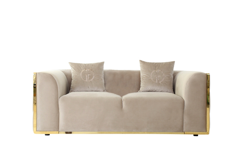 Диван двухместный 194x96x69см Garda Decor Bern бежевый 102AN-DIV-9172-BEG