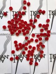 Пуговица пластиковая четырехпрокольная (пластик, Красный, 9)