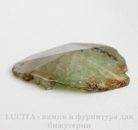 Подвеска Агат (цвет - прозрачно-зеленый) 58,1х46,5х10,8 мм №16