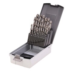 Набор сверл по металлу 1-13мм 25шт DIN338 HSS-G 135° LH-Левые (пл. кейс) H-Tools 214215LiROHT