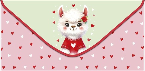 Открытка-конверт Лама, 8*17 см, 5 шт.