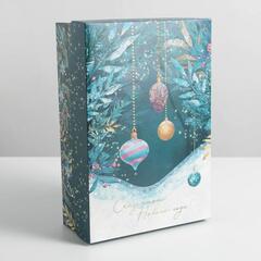 Коробка сборная одиночная Прямоугольник, Сказочного Нового года, 30*20*9 см
