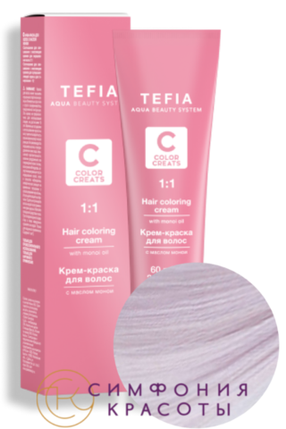 Крем-краска для волос T10,17 Тонер пломбир Color Creats Tefia, 60 мл