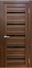 Межкомнатная дверь X-4 / Цвет Орех / Остекление "Лакобель черное" / Двери Верда