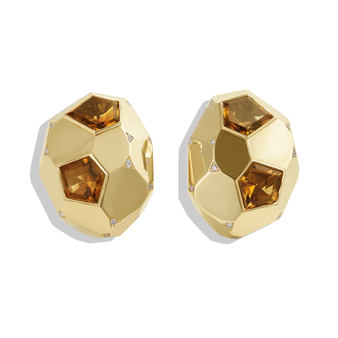 Серьги с цитрином и Бриллиантами, E0190-1/4