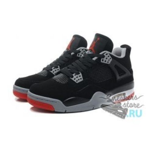 Air Jordan 4 (Black/Cement Grey/Red)