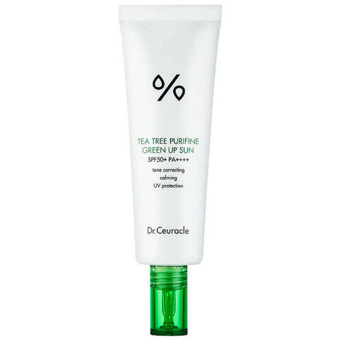 Солнцезащитный крем для проблемной кожи Dr.Ceuracle Tea Tree Purifine Green Up Sun SPF50+ PA++++