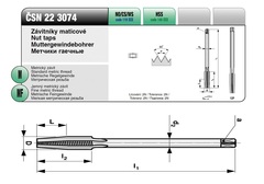 Метчик М 8,0х1,25 (Гаечный) CSN223074 HSS 6h(2N) 12P 140мм a=5,0 Bucovice(CzTool) 149080