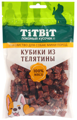 Titbit лакомство для собак мини пород Кубики из телятины 100г