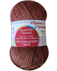 Пряжа "Шотландский твид", 100% шерсть, 100 гр - 360 м, меланж бордо