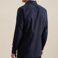 Сорочка мужская Seidensticker Shaped Fit 01.293650-19 из фактурной ткани тёмно-синяя