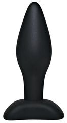 Чёрный анальный стимулятор Silicone Butt Plug Small - 9 см. - 