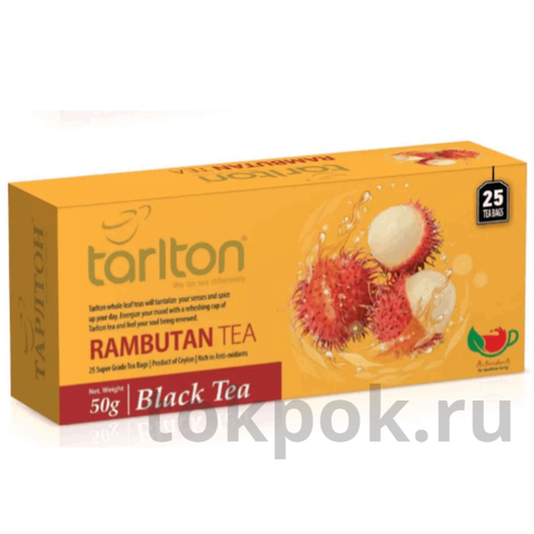 Чай черный в фильтр пакетах с Рамбутаном Tarlton Rambutan Tea, 25 пакетов