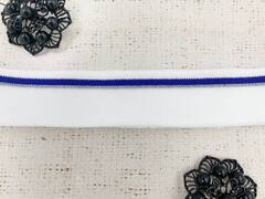 Подвязы трикотажные, ш. 3 см, L 126 см, белый с синим